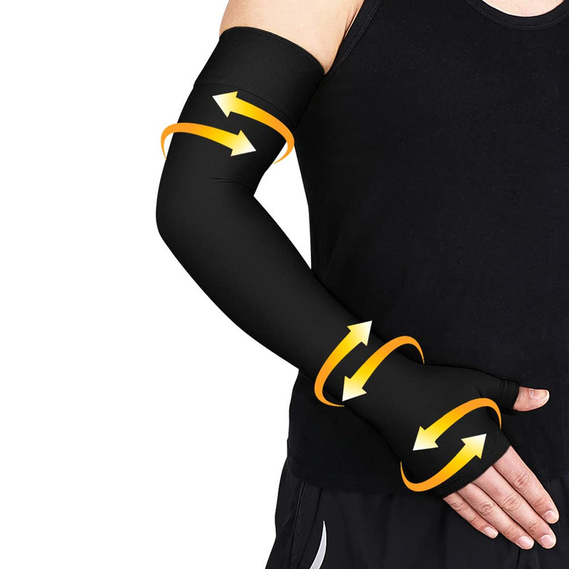 beister Lymphedema Medical Compression Arm Sleeve with Gauntlet for Men & Women (Single), 20-30 mmHg Full Arm Support with Dot Silicone Band, Graduated Compression Arm Brace for Swelling, Arthritis Black Small - BeesActive Australia