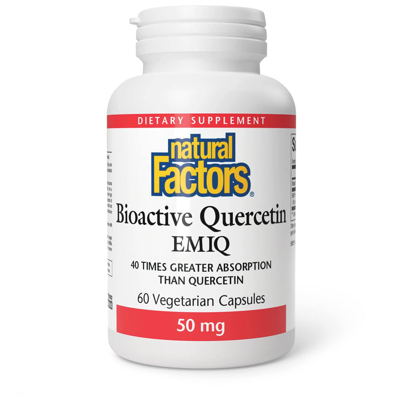 Natural Factors, Bioactive Quercetin, with Vitamin C, 60 Vegan Capsules, Lab-Tested, Vegetarian, Soy-Free, Gluten-Free, Non-GMO - BeesActive Australia
