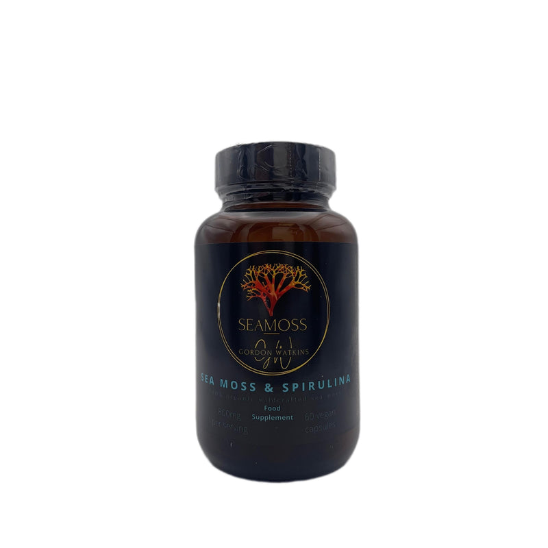 Organic Irish Sea Moss Capsules | 60 Vegan Capsules | GMO Free | Gordon Watkins Exclusive Botanical Blend (Spirulina) Spirulina - BeesActive Australia