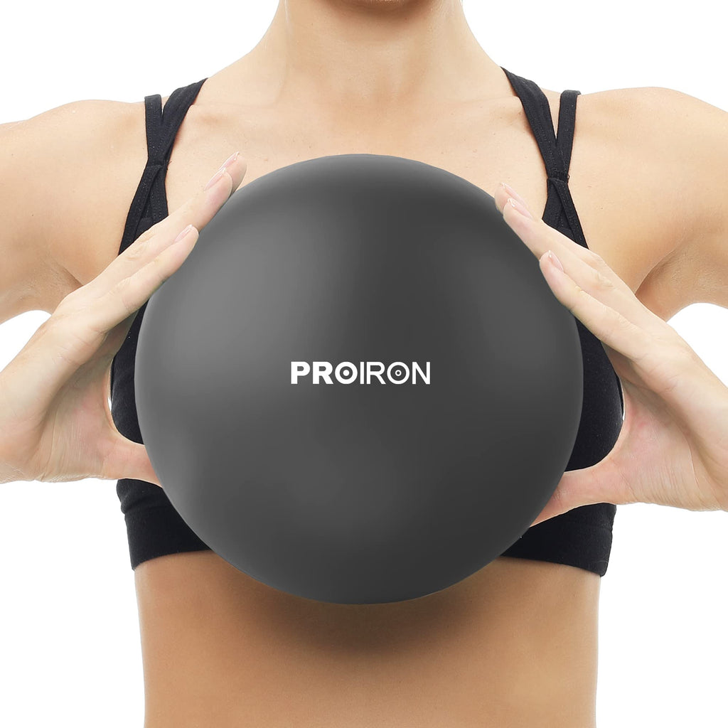 PROIRON Soft Pilates Ball - Small Exercise Ball 25cm - for Yoga, Pilates, Stability, Fitness, Core Training, Physical Therapy, Balance, Barre, Stretching, Bender Ball Gym Ball with Inflation Straw e-25cm black - BeesActive Australia