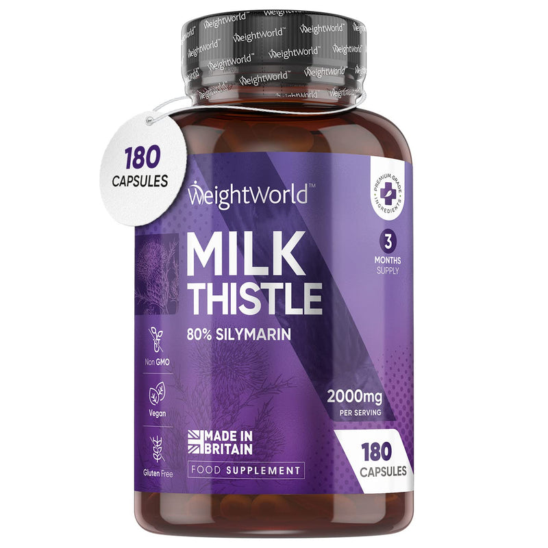 Milk Thistle Capsules - 180 Vegan Capsules - 3 Months Supply - High Strength Milk Thistle (Providing: 80% Silymarin) - Odour & Aftertaste Free Unlike Milk Thistle Tablets - Made in The UK - BeesActive Australia