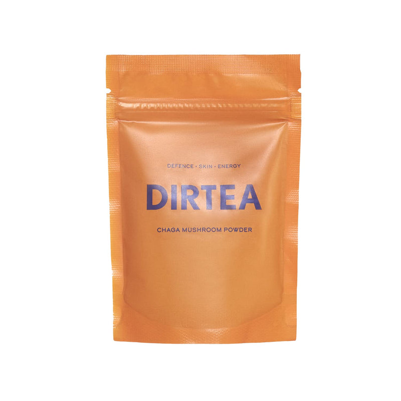 DIRTEA Chaga Mushroom Powder Pouch 60g - 30 Day Serving - Organic Caffeine Free Coffee Alternative - with Antioxidants & Vitamin D - Immunity, Healthy Skin & Hair - for Mushroom Tea - Vegan & Non-GMO - BeesActive Australia