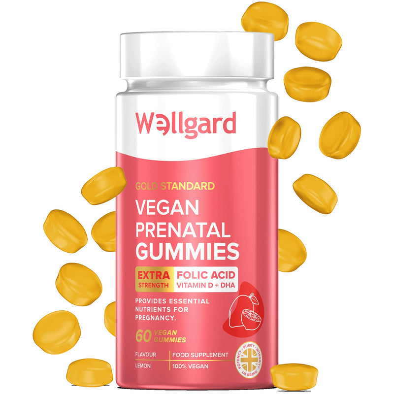 Vegan Prenatal Gummies by Wellgard - Pregnancy Vitamin Gummies for Women, DHA, Folic Acid, Vitamin D3, UK Formulated - BeesActive Australia