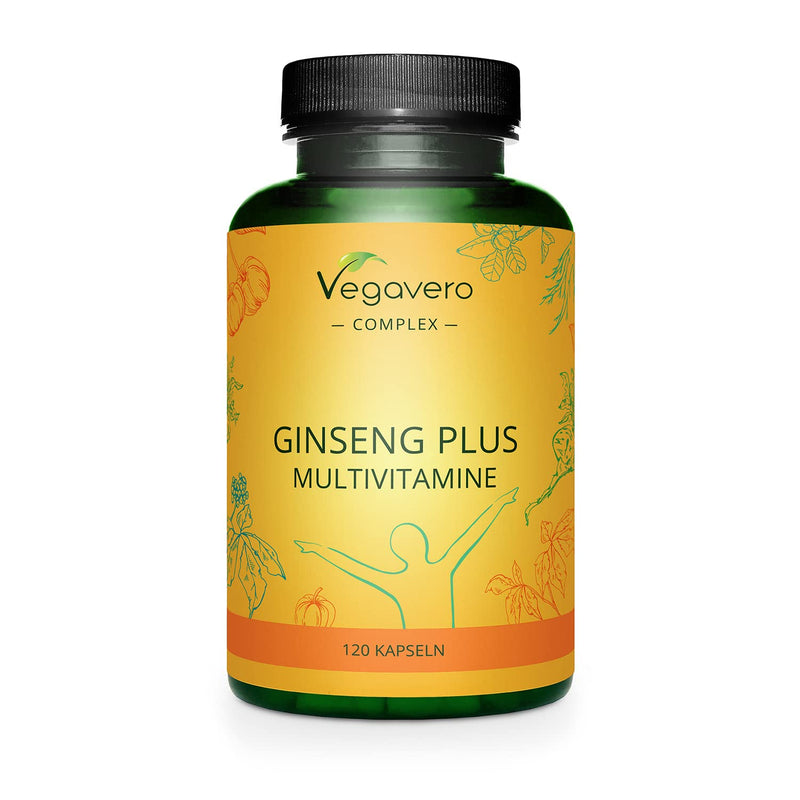 Ginseng and Maca Root, Vitamins & Minerals Vegavero� | Tiredness and Exhaustion* Supplement | Branded Raw Materials | 120 Capsules | Vegan - BeesActive Australia