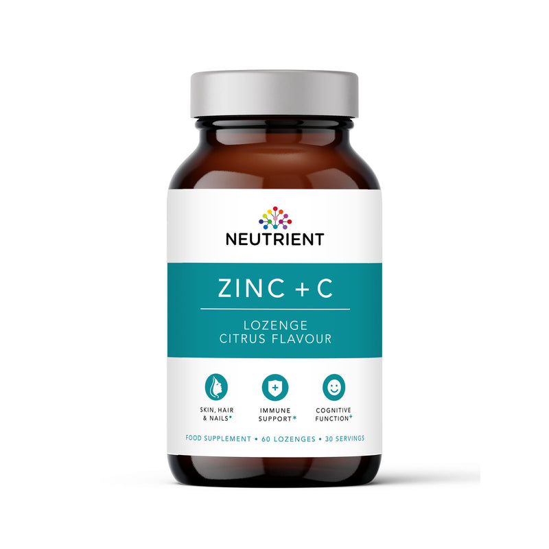 Neutrient Zinc Supplements - Bioactive Zinc Acetate with Added Vitamin C - Easy to Use Citrus Flavoured Lozenge - BeesActive Australia