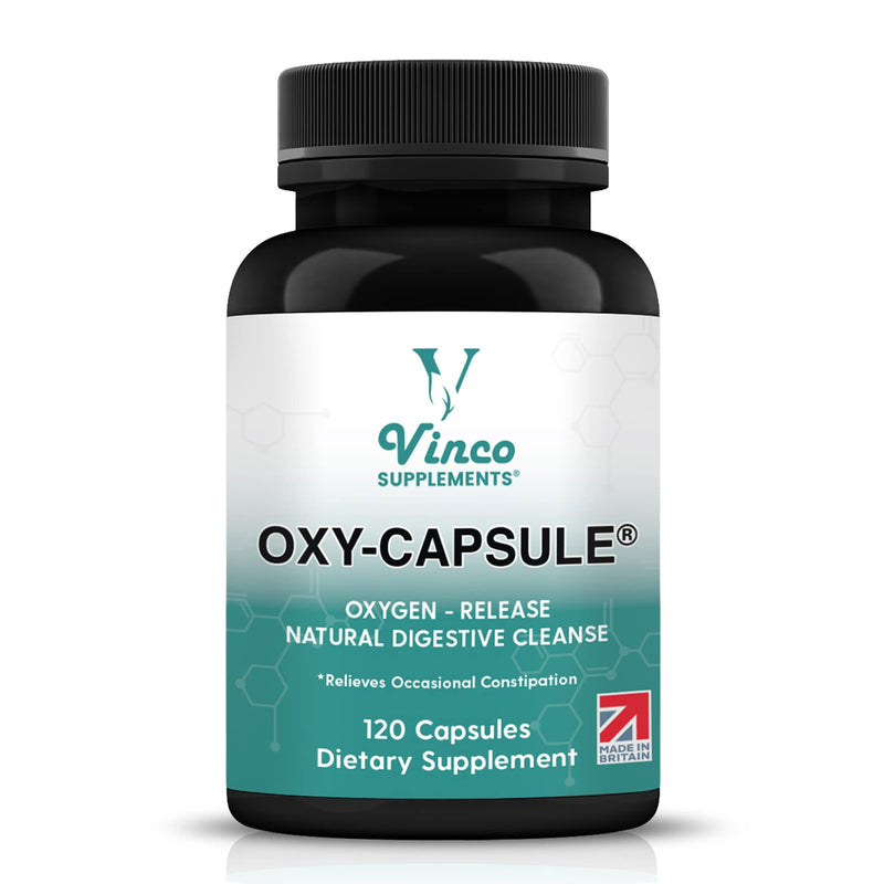 Vinco Supplements Oxy-Capsule Magnesium Compound - Vegan Oxygen Powder Natural Colon Cleanser - Gas Relief, Bloating Relief, Constipation Relief - Intestinal Cleanser for Adults - 120 Count - BeesActive Australia