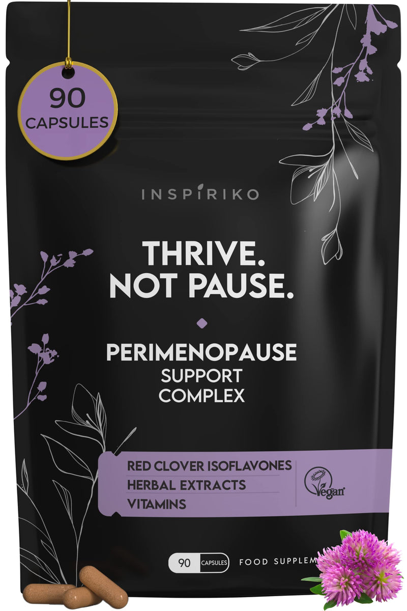 Menopause Supplements for Hot Flushes, Night Sweats & Mood Swings. 13-in-1 Menopause Complex for Perimenopause & Menopause with Perimenopause Vitamins & Phytoestrogens. 90 Capsules. Made by Inspiriko 90 count (Pack of 1) 90.0 - BeesActive Australia