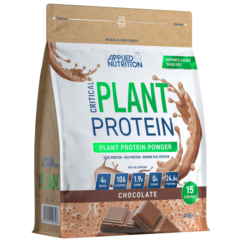 Applied Nutrition Critical Plant Protein - Vegan Protein Powder, Plant Based Supplement (450g - 15 Servings) (Chocolate) Chocolate - BeesActive Australia