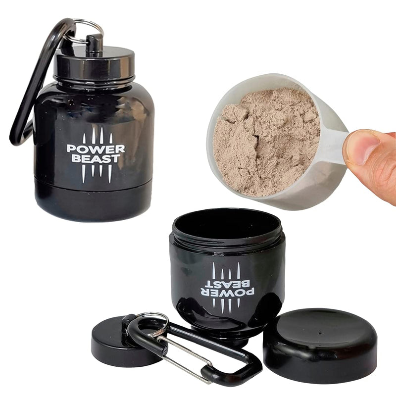 POWER BEAST 2X Protein Powder and Supplement Funnel Keychain, Portable To-Go Container, Portable Protein Powder Container for The Gym Workouts, Fitness, and Travel 2-Pack. - BeesActive Australia