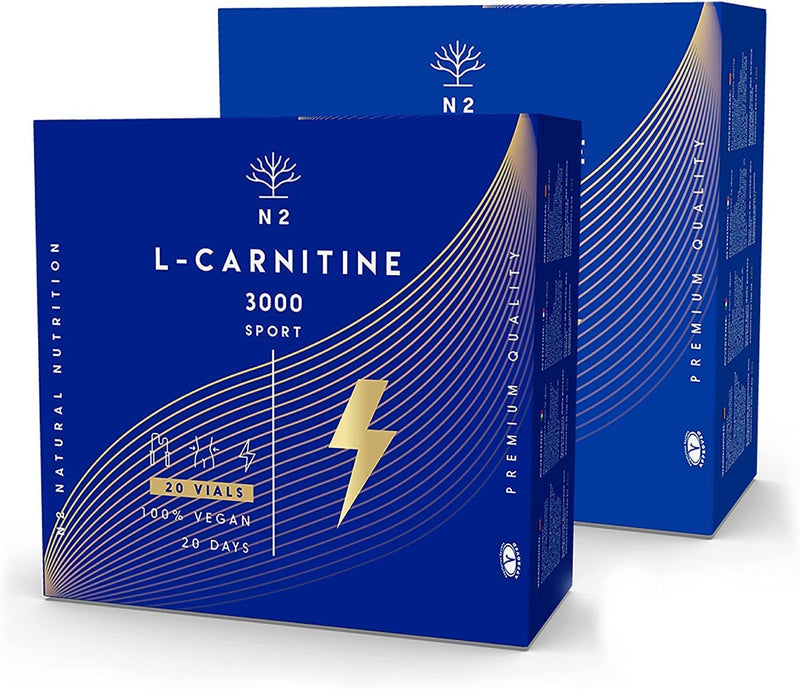 Pure L CARNITINE 3000 Liquid Shots | 40 Easy Opening Vials | Weight Loss, Fat Burner, High Concentration | Fast Absorption for Sports Activities | UK Vegan Certified | N2 Natural Nutrition 40 Vials - BeesActive Australia
