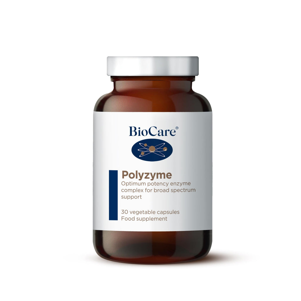 BioCare Polyzyme Forte | Enzyme Complex for Broad Spectrum Support with Bromelain, Lipase, Protease & Amylase | Vegan Friendly - 30 Capsules - BeesActive Australia