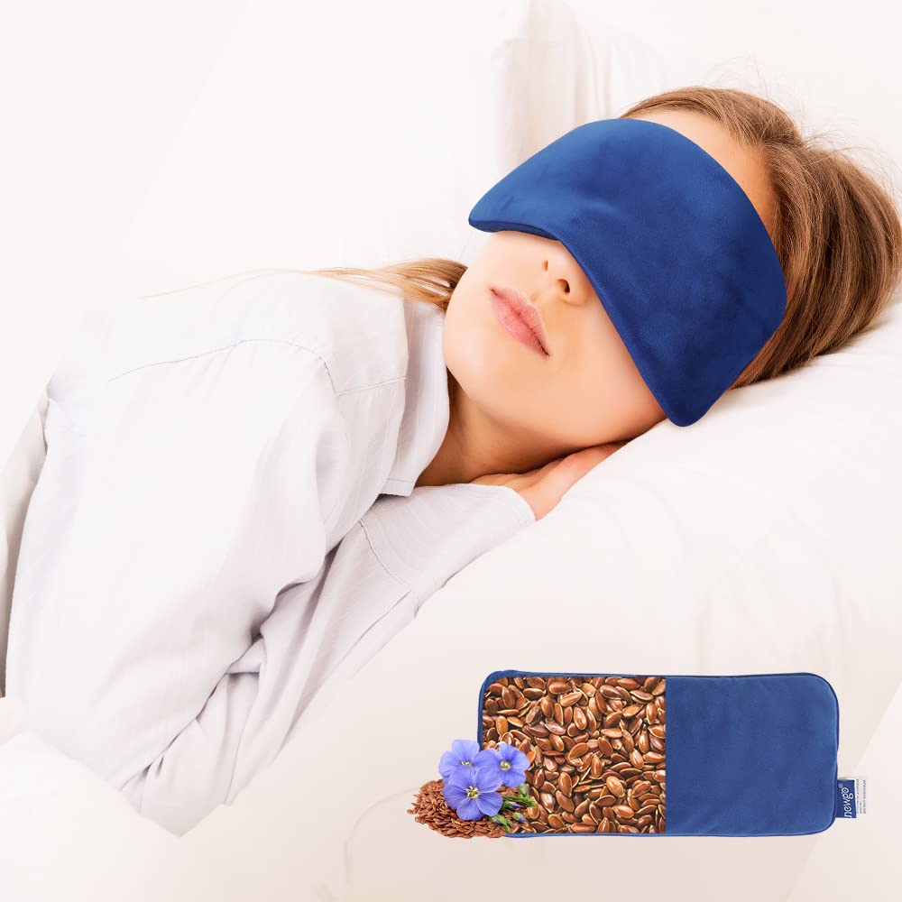 NEWGO Heated Eye Mask, Warm Eye Compress Mask for Dry Eyes, Microwavable Weighted Eye Masks with Lavender for Headache, Migraine, Puffy or Swollen Eyes Irritated and Yoga, Relaxation (Blue) Blue - BeesActive Australia