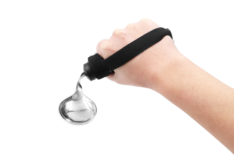 KMINA - Bendable Spoon for Elderly with Velcro, Curved Spoon with Grip Handle, Adaptive Eating Utensils, Padded Cutlery for Disabled, Ergonomic Cutlery for Adults, Easy Grip Spoon for Disabled Spoon with velcro - BeesActive Australia