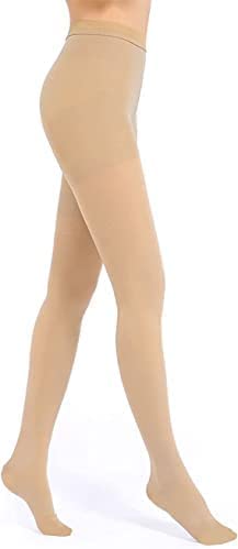 Evolyline Medical Compression Tights for Women & Men 20-30 mmHg, Closed Toe Compression Pantyhose Opaque, Graduated Support Tights Compression Stockings for Varicose Veins Edema Flight Nursing Beige XL - BeesActive Australia