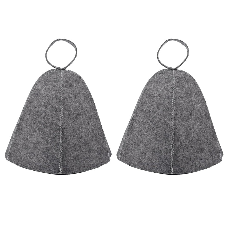 NAUZE 2Pcs Sauna Hair Felt Hat Sauna Accessories Shower Cap Hair Production Thermal Insulation Cap A Hat Used in The Sauna (Gray) Gray - BeesActive Australia
