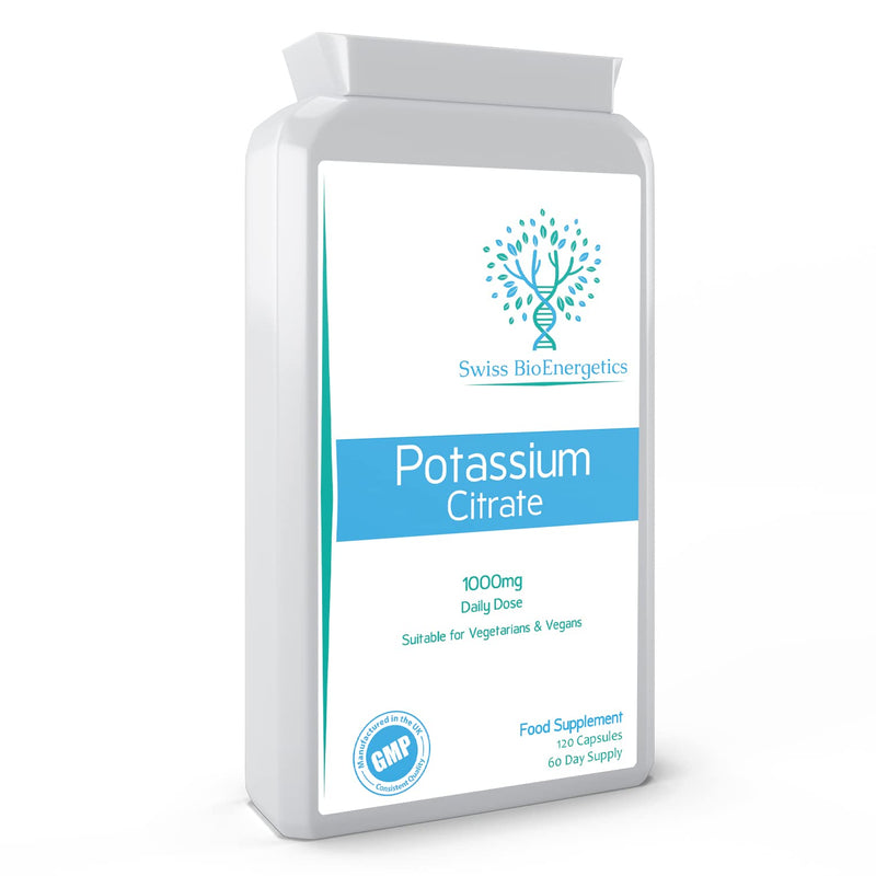 Potassium Citrate 1000mg Daily dose, 120 Vegan Capsules - High Strength Electrolytes Support with Superior bioavailability & Absorption - Great for Keto and Fasting - No Dairy or Gluten - UK Made - BeesActive Australia