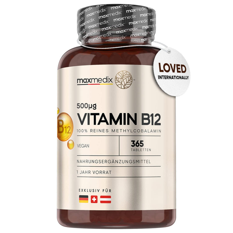 Vitamin B12 Tablets High Strength - 365 Vegan Energy Tablets (1 Year Supply) - Fatigue and Tiredness Supplements - Gluten-Free & Non-GMO Methylcobalamin B12 Supplement for Immunity - Made in The UK - BeesActive Australia
