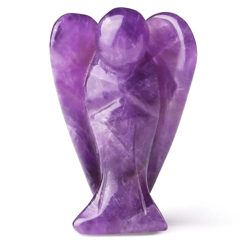 XIANNVXI 2" Crystal Angel Amethyst Healing Crystals Guardian Angel Natural Hand-carved Gemstones Stones Reiki Protection Crystal Gifts I - 2" Amethyst - BeesActive Australia