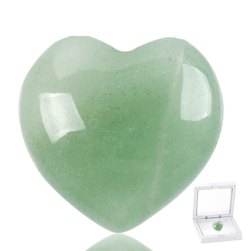 Green Aventurine Heart Worry Stones Pocket Palm Stones for Meditation Reiki Chakra Balancing Collection Energy Anxiety Stress Relief Pocket Thumb Mini Crystals Wicca Collectors Green - BeesActive Australia