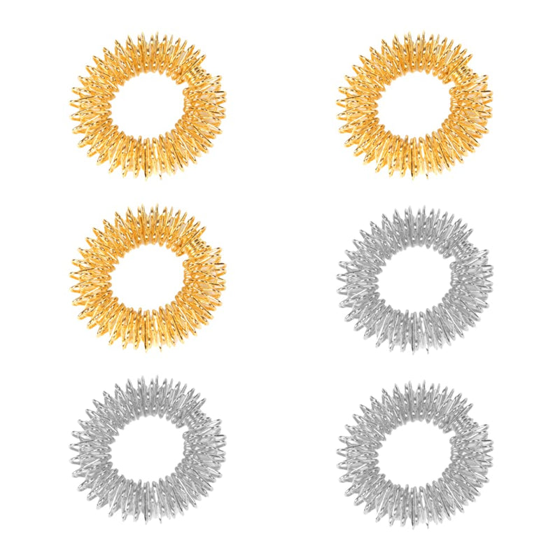 Lmyzcbzl Acupressure Rings, 6 Pieces Massage Rings, Massage Rings for Finger, Acupressure Massage Rings, for Teenagers Adults - BeesActive Australia