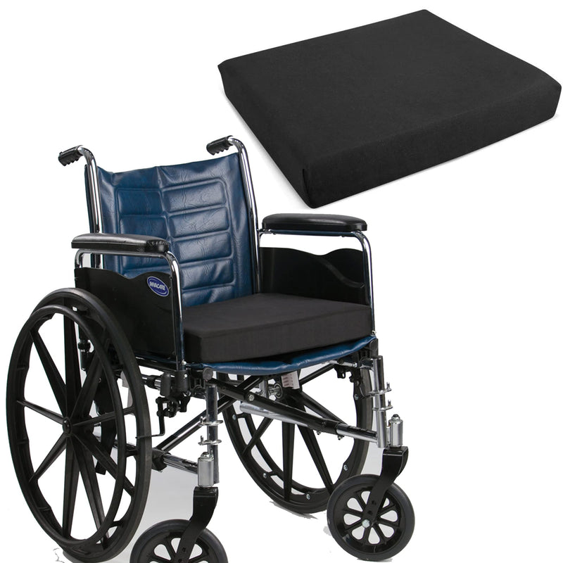 Wheelchair Cushion - Seat Pad for Coccyx, Orthopedic Back Support, Sciatica & Tailbone Pain Relief - Waterproof Wheelchair Black Pressure Cushion Foam for Sores and Ulcers (18" x 16" x 4") 18" x 16" x 4" - BeesActive Australia
