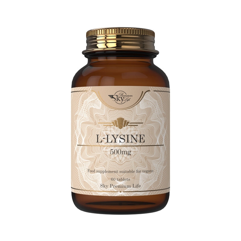 Sky Premium Life L Lysine - 60 L-Lysine Tablets | Vegan L-Lysine 500mg Supplements, 2 Months Supply - BeesActive Australia
