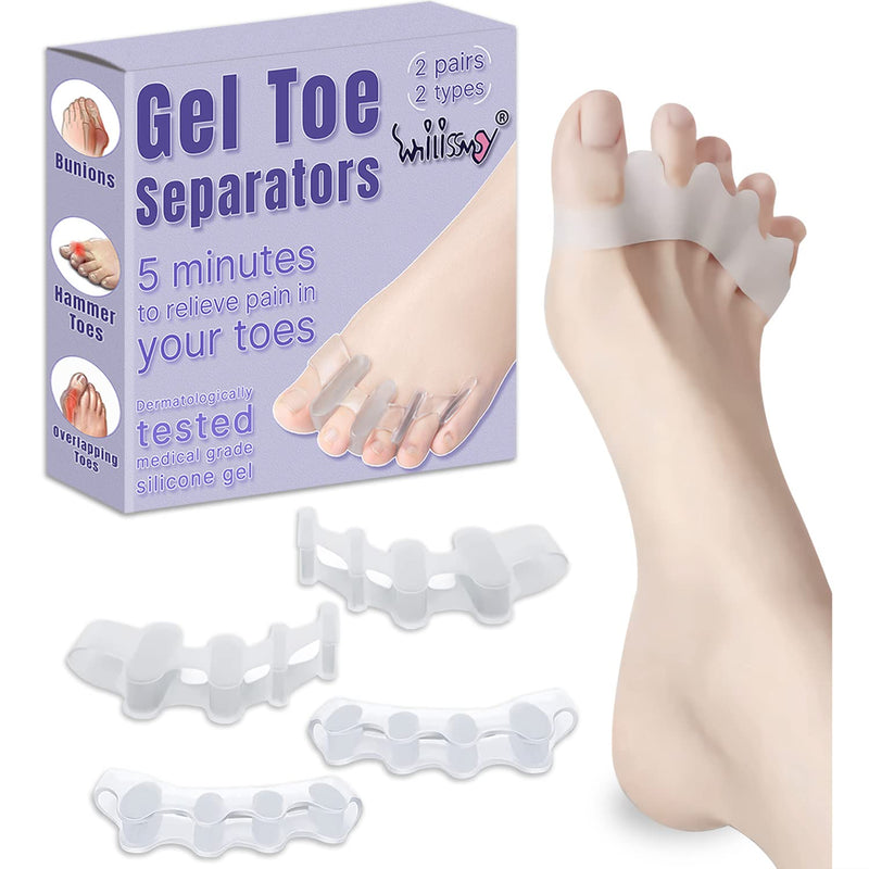 Toe Separators for Overlapping Toes,2 Kinds Degree Spreading Correct Toe Soft Silicone - BeesActive Australia