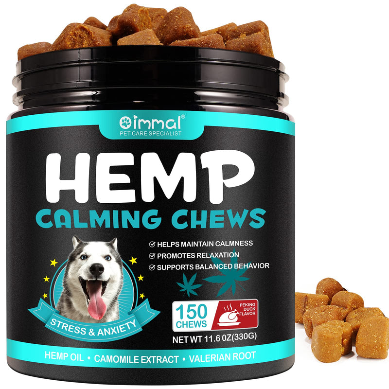 Dog Calming Chews, Hemp Calming Anxiety Relief Treats For Dogs, Reduce Stress, Fear, Separation Anxiety, Barking, Hyperactivity, Reactivity, Aggression, 150pcs