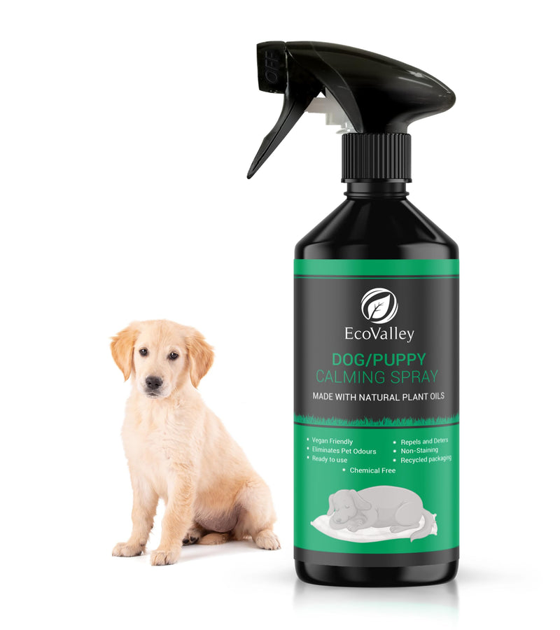 EcoValley Dog Puppy Calming Anxiety Spray - Training Aid & Natural Separation Anxiety Relief - Chemical-Free Formula - 500ml 500 ml (1 Pack)