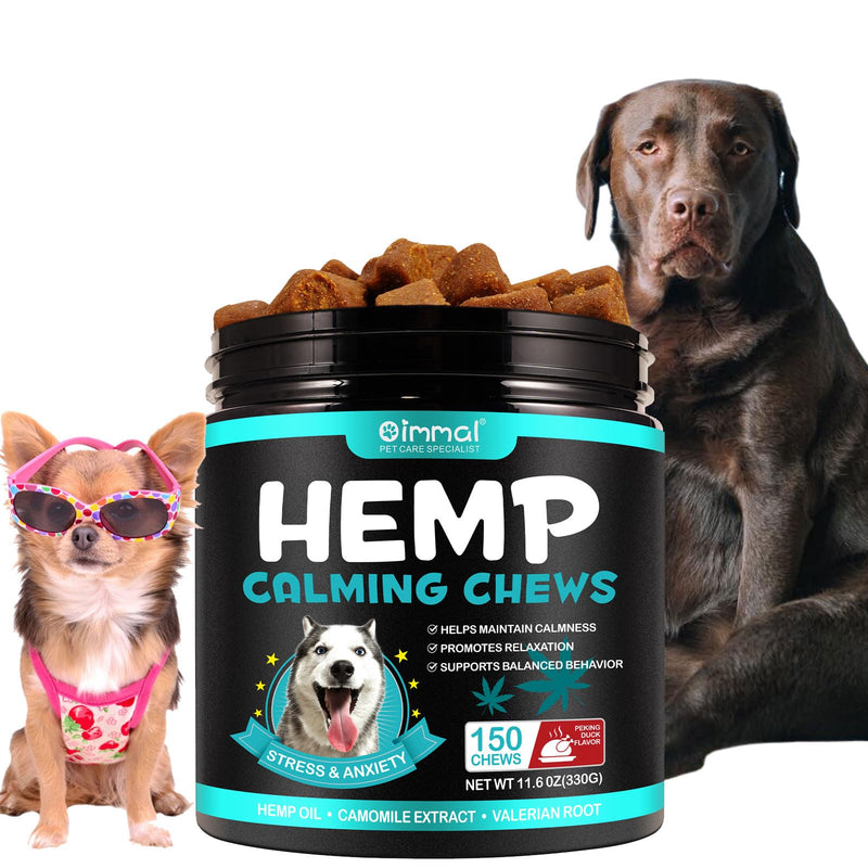 Uocasi Calming Chews for Dogs, Purest Hemp Calming Dog Treats Chews, Help Promote Relaxation, Reduce Stress, Storm Anxiety, Natural Healthy Tasty Pet Soft Chews - Peking Duck Flavor(330g, 150counts) duck roast