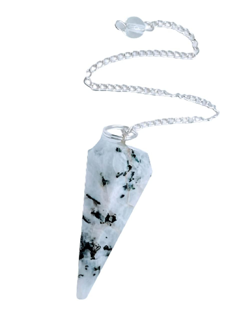 Dowsing Pendulum Healing Crystals Orgonite Crystal Point Scrying Dowser 100% Genuine Gemstone Crystal Pendulum Handcrafted Healing Crystal Gifts,Witchcraft Supplies (White Rainbow Moonstone) White Rainbow Moonstone - BeesActive Australia
