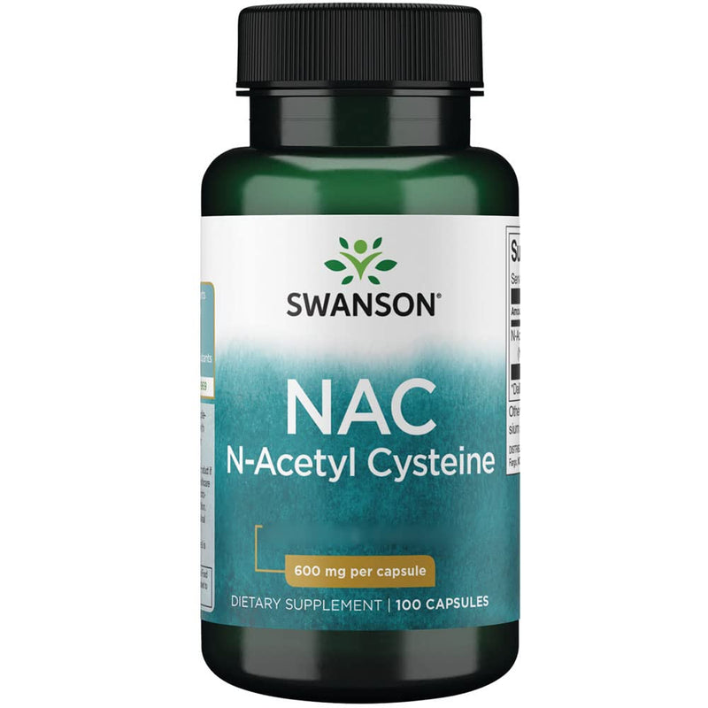 Swanson, NAC N-Acetyl-Cysteine, 600mg, Depot, 1 Capsule Every 3 Days, 100 Capsules, High-Dose, Lab-Tested, Soy-Free, Gluten-Free, Non-GMO - BeesActive Australia
