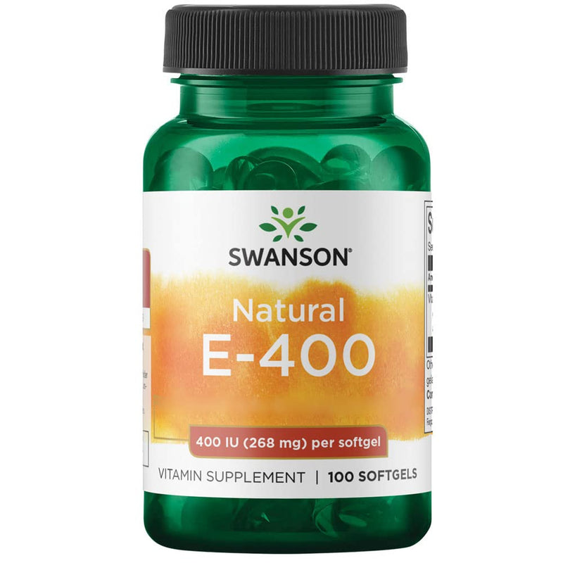 Swanson, Natural E-400, High Dose Vitamin E, 400 IU, 100 Softgels, Lab-Tested, Gluten Free, Non-GMO - BeesActive Australia