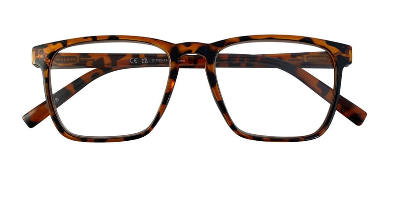 I-Sential Reading Glasses Large Lens & Case Spring Hinges Designer Style Mens Womens Readers Tortoiseshell Brown With Case 1.5 x - BeesActive Australia