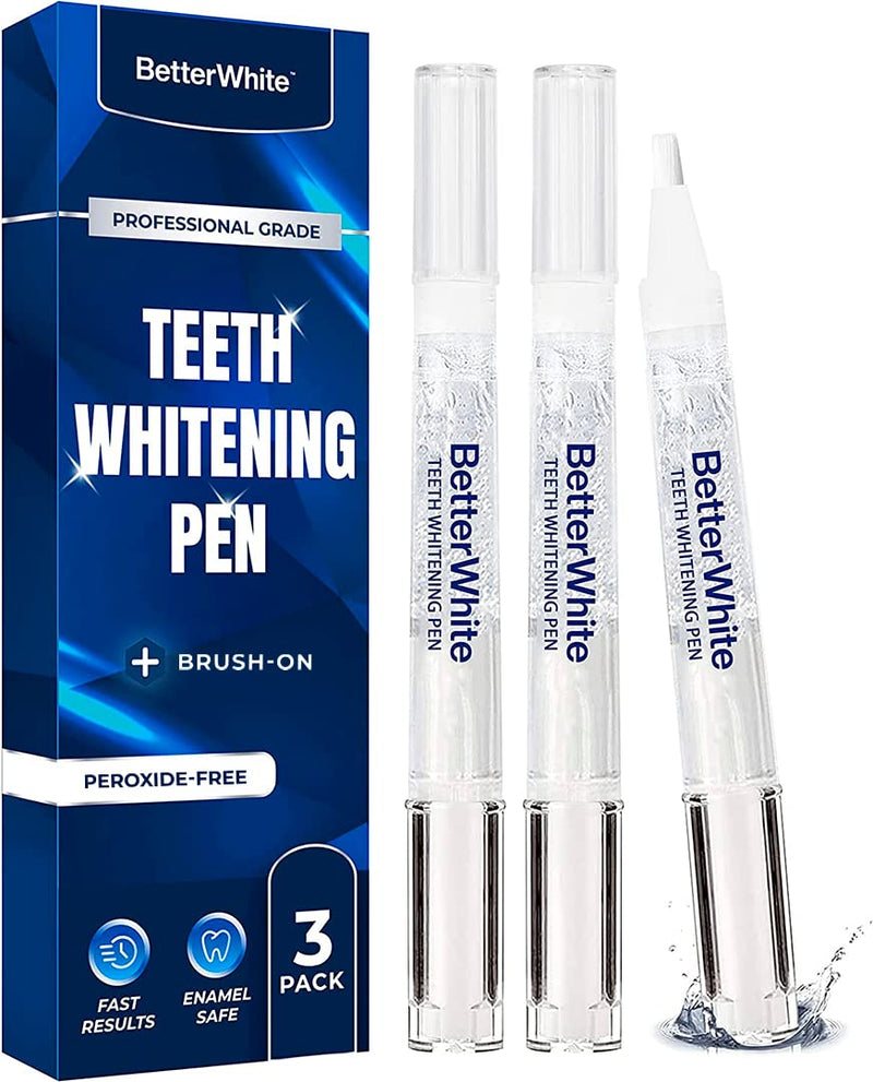 BetterWhite Teeth Whitening Pen (3 Pens) - 30+ Uses, Non-Sensitive - Removes Years of Stains - Safe for Enamel – 100% Natural Formula, Dentist Formulated, Non-Toxic, Easy to Use, Travel-Friendly - BeesActive Australia