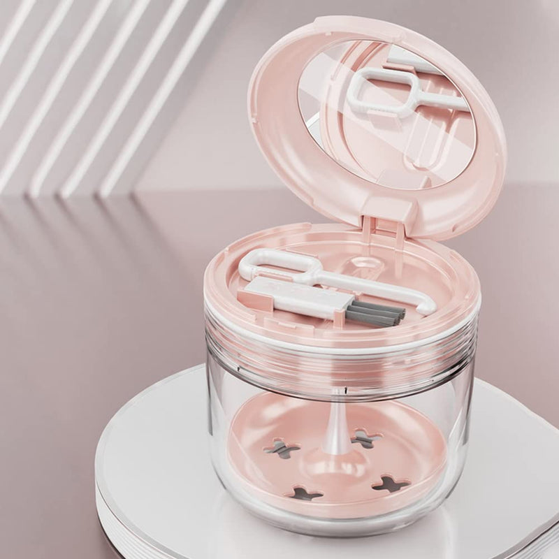 Denture Bath Case Denture Box with Strainer, Portable Leak-Proof False Teeth Storage Container Dental Case for Storage and Immersion of Mouthguards Retainers and Dental Appliances (Pink) Pink - BeesActive Australia