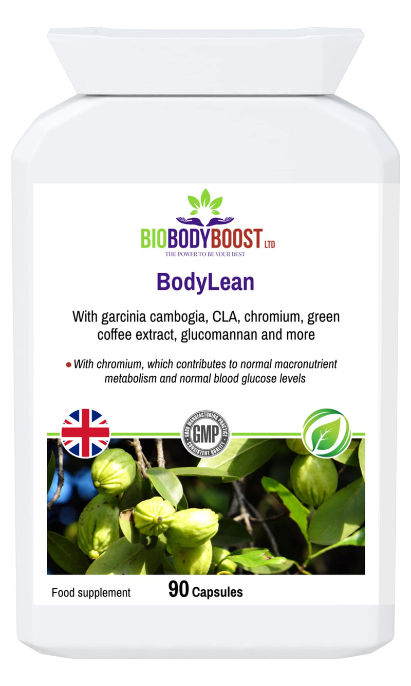 BodyLean | Garcinia Cambogia, CLA, Chromium, Green Coffee Extract, Glucomannan and More | Normal Macronutrient Metabolism, Normal Blood Sugar Levels | 90 Vegetarian Capsules - BeesActive Australia
