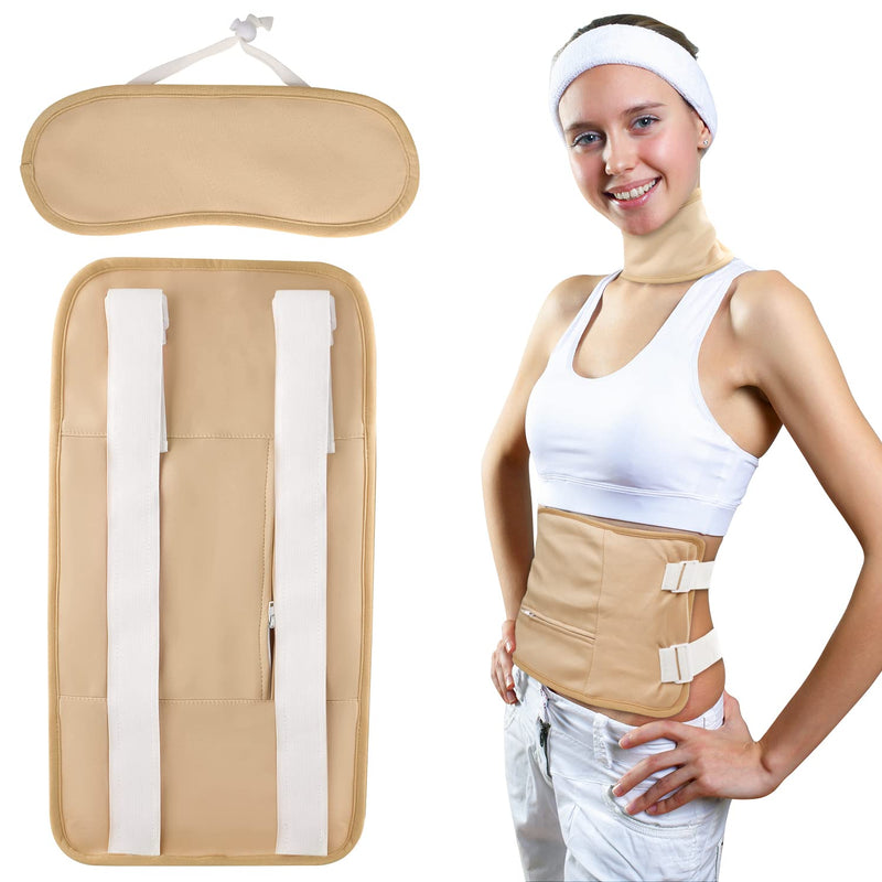 LALASTYLE Castor Oil Pack Wrap Kit, Reusable Organic Castor Oil Pack with Adjustable Elastic Strap, Soft Comfortable Neck Castor Oil Pack for Liver Detox Insomnia Constipation Muscle Pain - BeesActive Australia