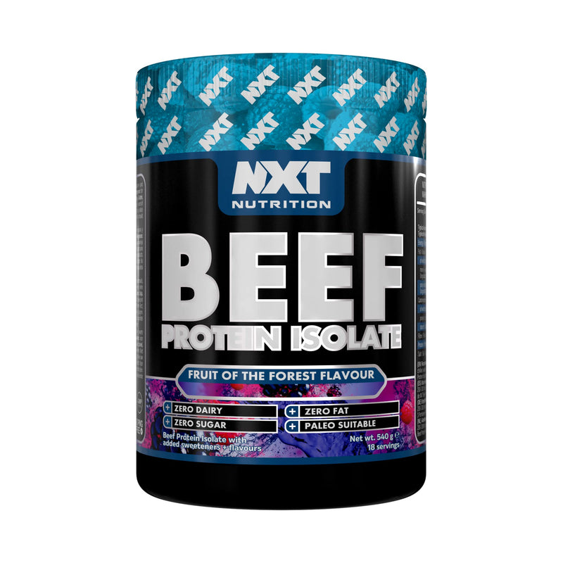 NXT Beef Protein Isolate 540g - High Protein Powder in Natural Amino Acids - Paleo, Keto Friendly - Dairy and Gluten Free | 540g (Fruits of The Forest) - BeesActive Australia