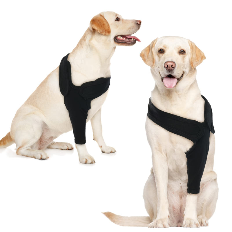 Recovery Sleeve Dog, Elbow Pads for Dogs, Elbow Bandage Protector, Dog Surgery Recovery Sleeves Front Right Left Leg for Hot Spots, Wounds, Bandages, Anti Licking for Dogs, Black 2XL X-Large