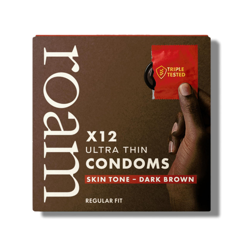 Roam Dark Brown Skin Tone Condoms -Ultra-Thin 12 Pack - Feel More Like You 1 count (Pack of 12) - BeesActive Australia