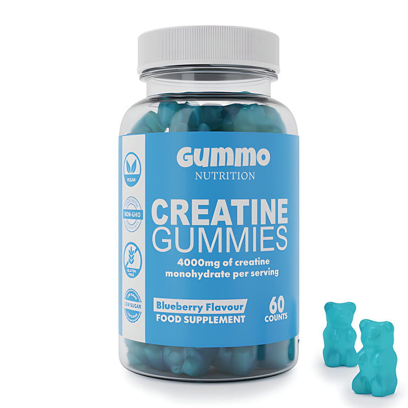 Creatine Monohydrate Gummies 4000mg for Men & Women - 60 Chewable Creatine Gummies (1 Months Supply) - Natural Blueberry Flavoured Creatine, Pre Workout Gym Supplement, Suitable for Vegans - BeesActive Australia