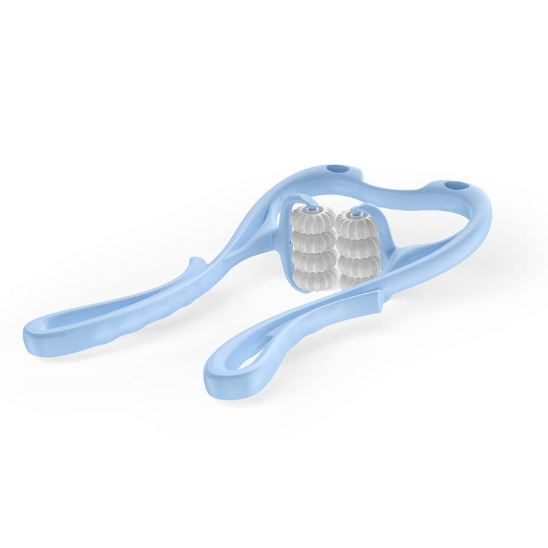 VOYOR Neck Massager Roller, Handheld Neck Massager for Neck Pain Shoulder Legs Muscle Relief, Deep Tissue Shiatsu Massage with 8 Pressure Trigger Point Balls, Lightweight & Portable MS410 (Blue) - BeesActive Australia