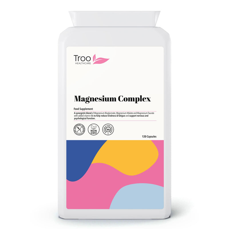Magnesium Complex 120 Capsules - Daily Supplement for Men and Women Providing 375mg Elemental Magnesium Per Serving with Bisglycinate, Taurate, Malate and Vitamin B6 � No GMOs - Suitable for Vegans - BeesActive Australia