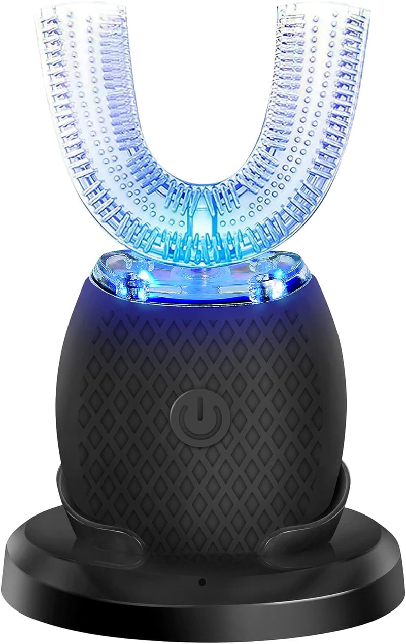 Ultrasonic Automatic Toothbrush, Mayeec 360 AutoToothbrush for Adult, 360° Auto Toothbrush Electric Teeth whitening Brush 360 Sonic Toothbrush for Adult with Timer & Wireless Charging (Black) Black - BeesActive Australia