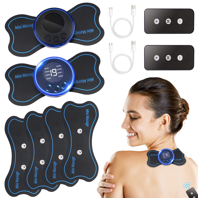 Beeptrum 2PCS Mini Neck Massager, Body Massager & Cervical Massager, Whole Body Massager, Shoulder Electric Massagers, Pain Relief for Arms, Neck, Back, Waist, and Legs | 6 Patches | Remote Control - BeesActive Australia
