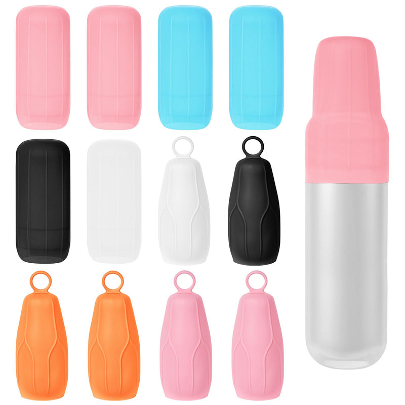 Aucuu 12 PCS Elastic Sleeves for Travel, Silicone Toiletry Sleeves for Travel Size Bottles, Reusable Leak Proof Bottle Covers for Body Wash Shampoo Container In Luggage 12pcs Blue+orange+pink+white+black - BeesActive Australia
