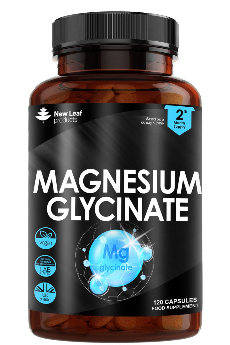 Magnesium Glycinate Supplements - 120 High Strength Capsules - 1040mg of Magnesium Providing 208mg Elemental Magnesium Per Serving - Pure Active Ingredient - UK Manufactured 120 count (Pack of 1) - BeesActive Australia