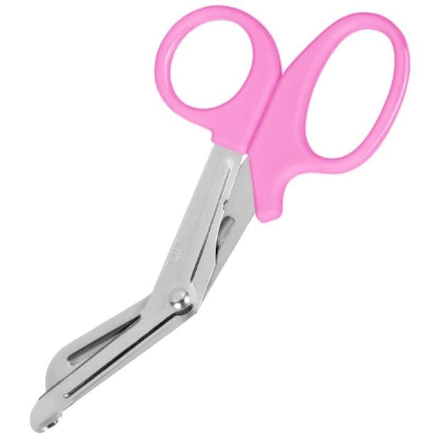 Utility Scissors 18cm Trauma Scissros, Tuff Cut Scissors, First Aid, Office, Home Plastic Handle Scissors (Pink) Pink - BeesActive Australia