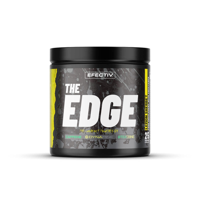 Efectiv Nutrition The Edge Pre Workout 300g | Beta Alanine | Caffeine | Dynamine | Teacrine | Helps Provide Fast Clean Energy and Focus | 25 Servings (Lemon Sherbert) Lemon Sherbert - BeesActive Australia